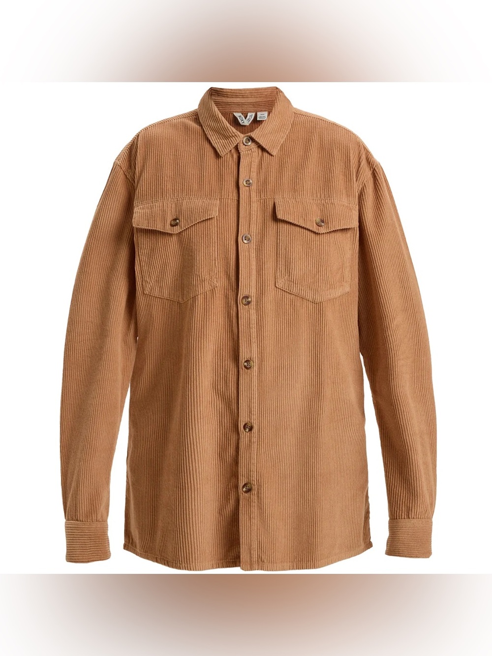Roxy Corduroy Shirt Mens Long Sleeve Button Up with Two Chest Pockets